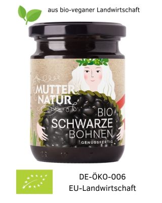 Bio Schwarze Bohnen genussfertig / im Glas kaufen - aus bio-veganem Anbau von Mutter Natur